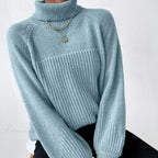 Turtleneck Cross Jacquard Sweater image 1