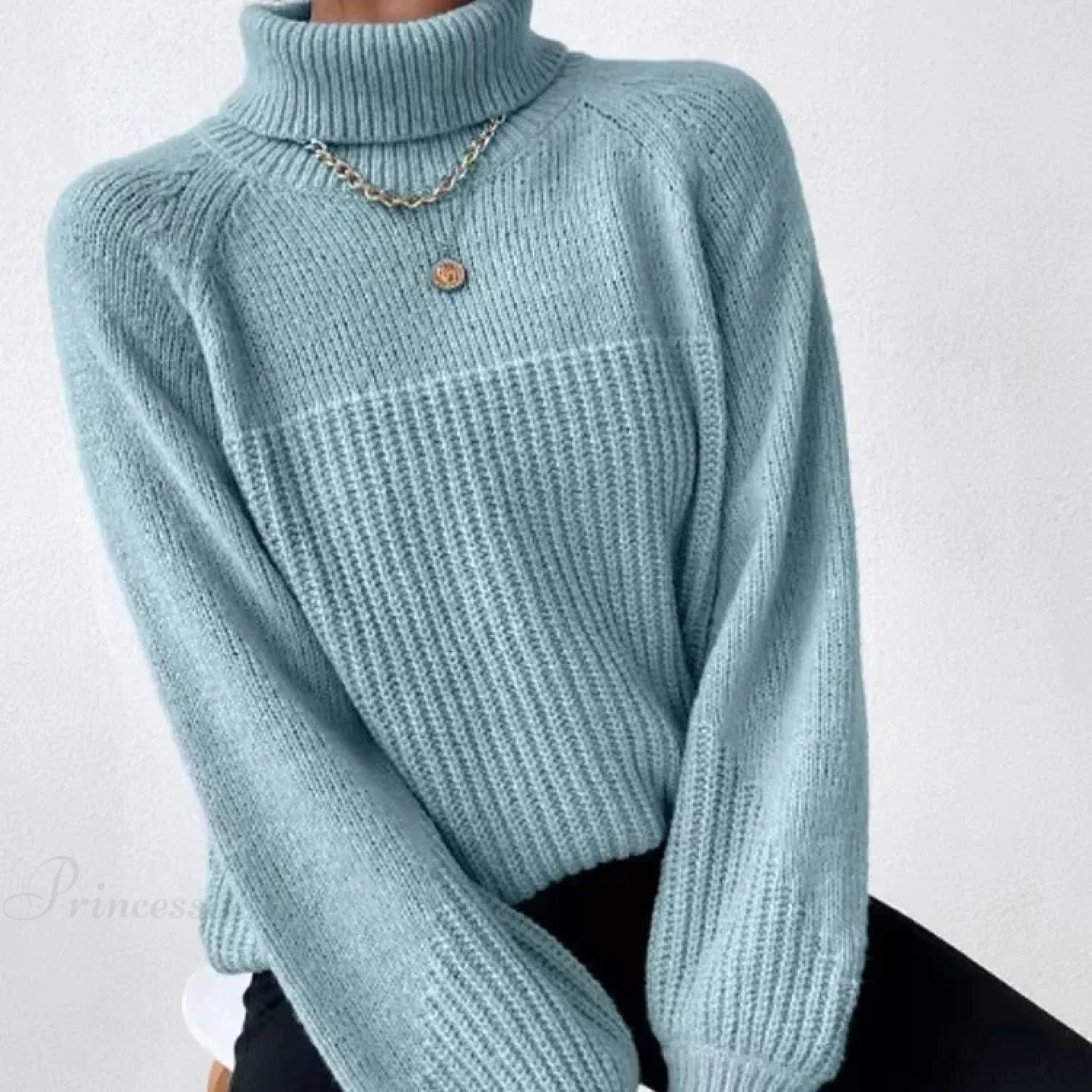 Turtleneck Cross Jacquard Sweater image 1