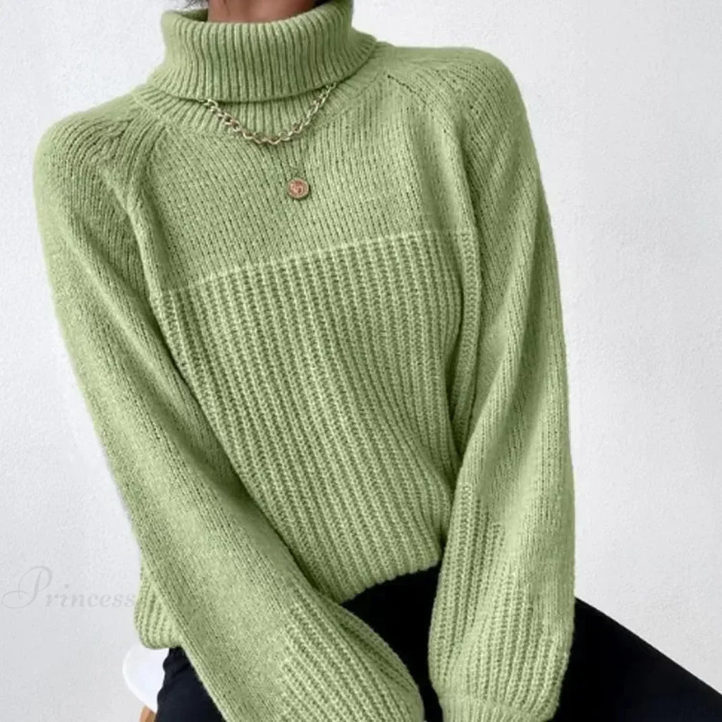 Turtleneck Cross Jacquard Sweater image 2