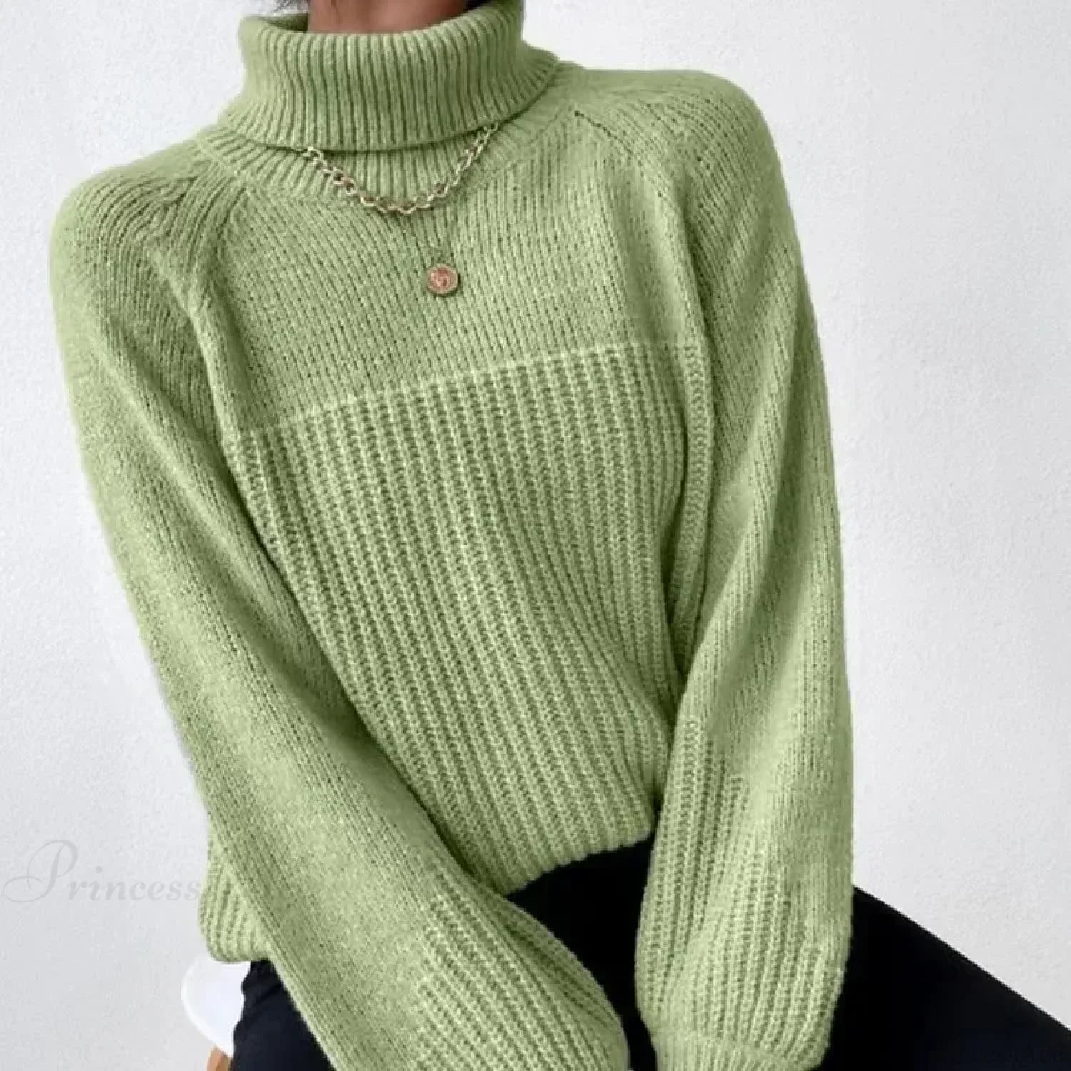 Turtleneck Cross Jacquard Sweater image 2