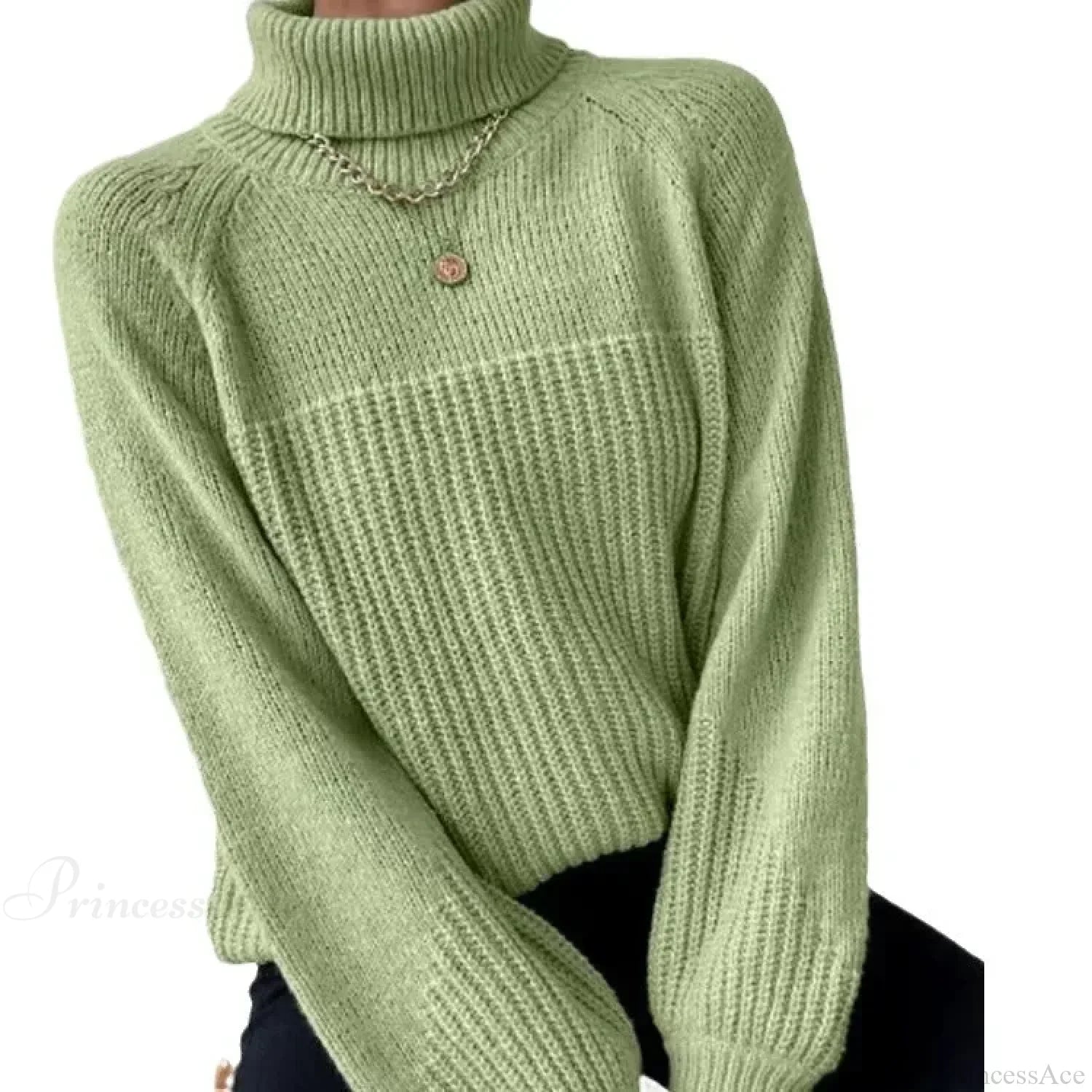 Turtleneck Cross Jacquard Sweater image 5