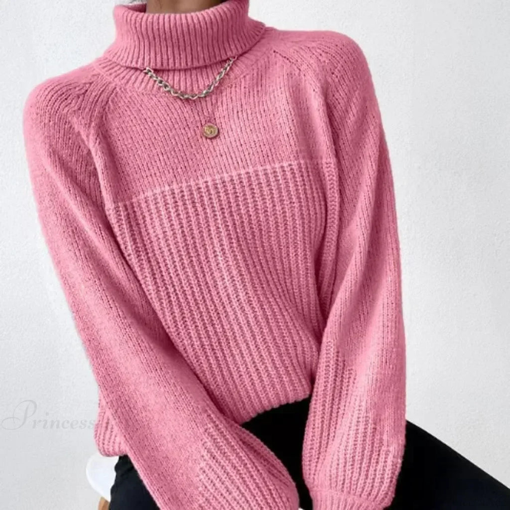 Turtleneck Cross Jacquard Sweater image 3