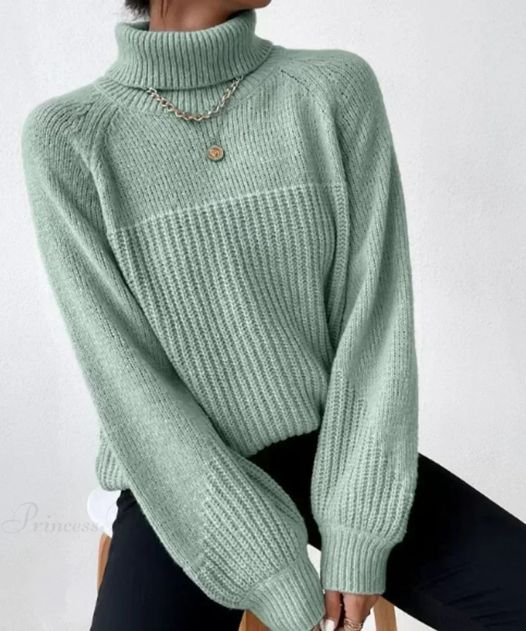 Turtleneck Cross Jacquard Sweater image 9