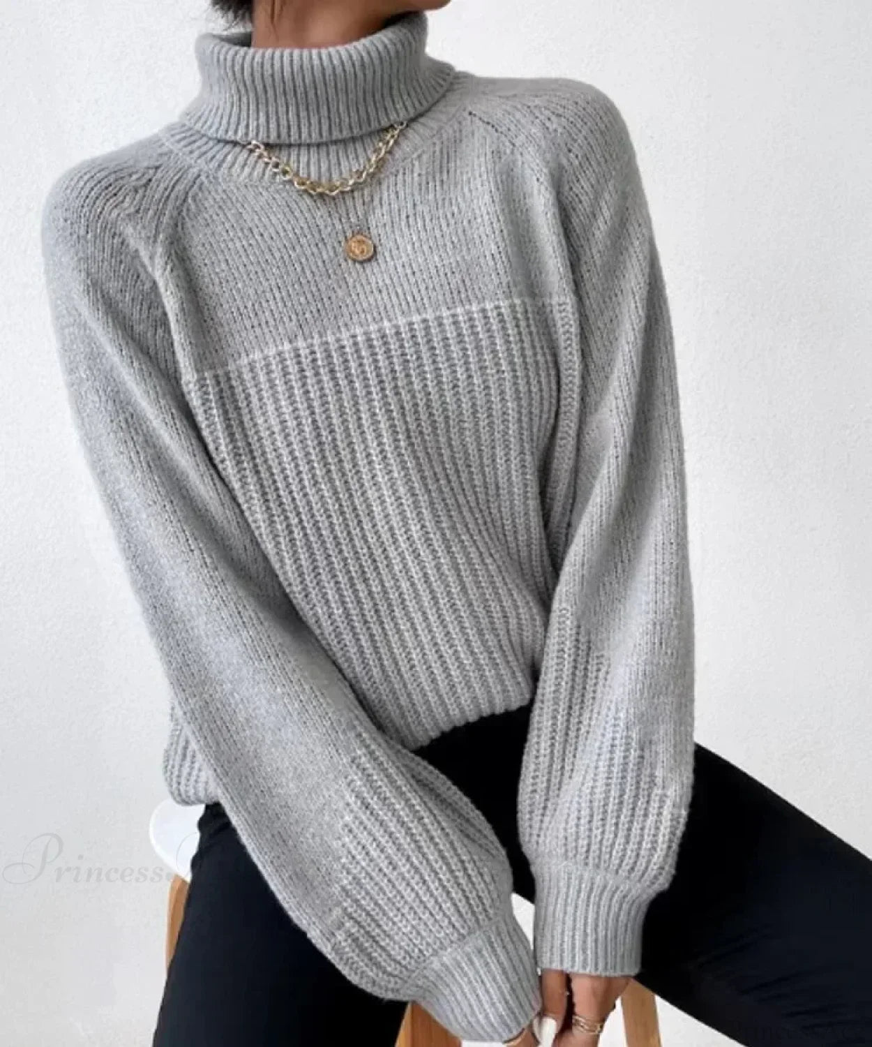 Turtleneck Cross Jacquard Sweater image 6