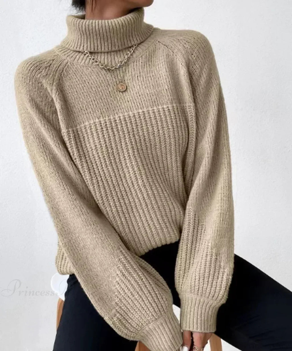 Turtleneck Cross Jacquard Sweater image 11