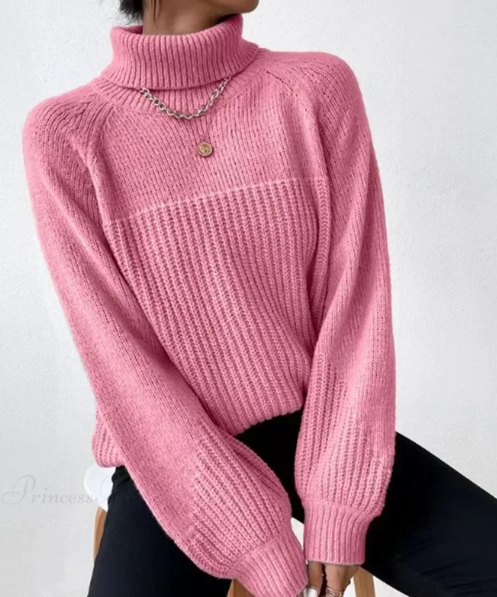 Turtleneck Cross Jacquard Sweater image 10
