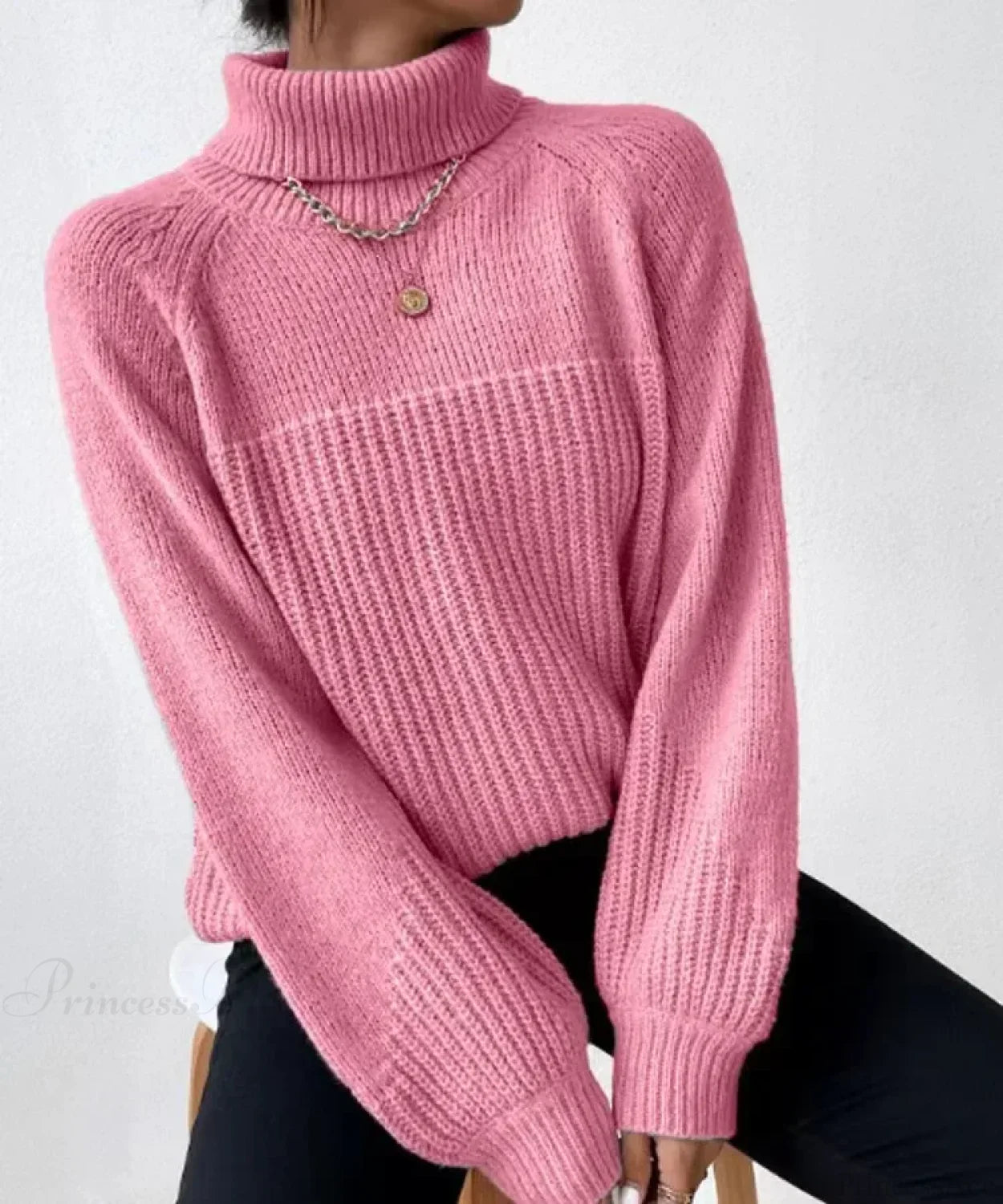 Turtleneck Cross Jacquard Sweater image 10