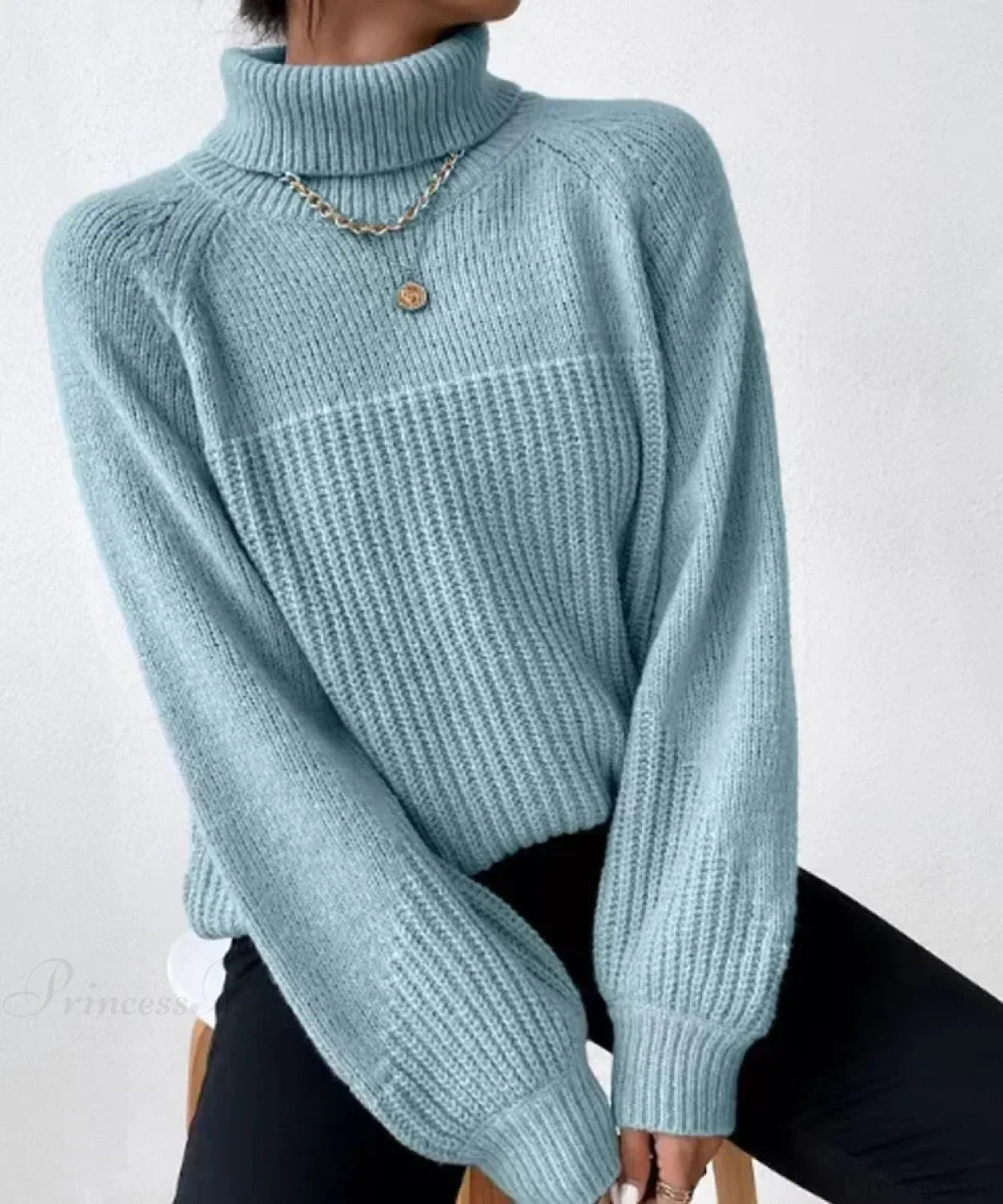 Turtleneck Cross Jacquard Sweater image 8