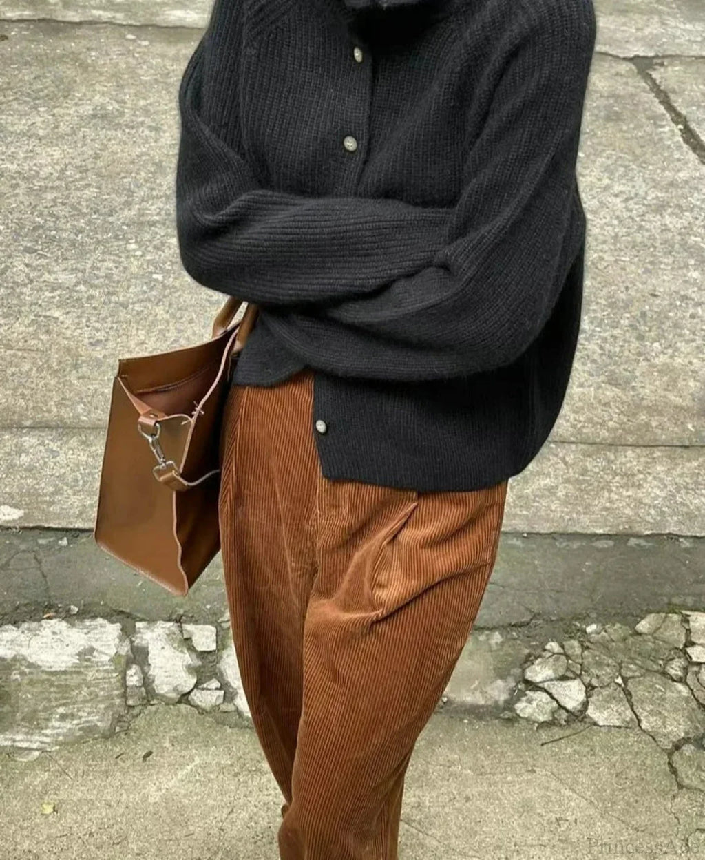 Turtleneck Loose Single Breasted Cardigan image 3