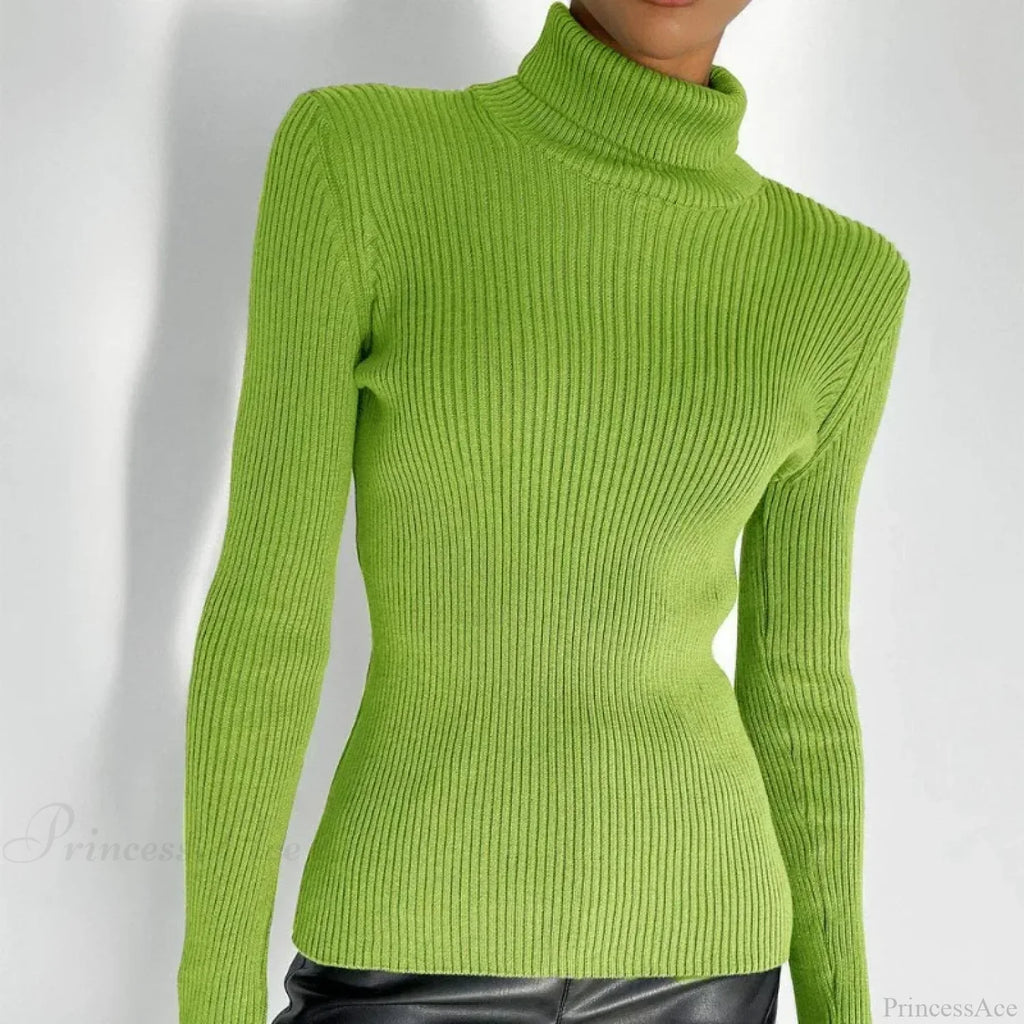 Turtleneck Slim Pullover Long Sleeve Sweater image 7