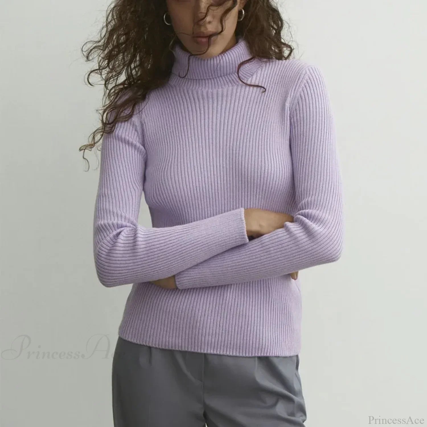 Turtleneck Slim Pullover Long Sleeve Sweater image 8
