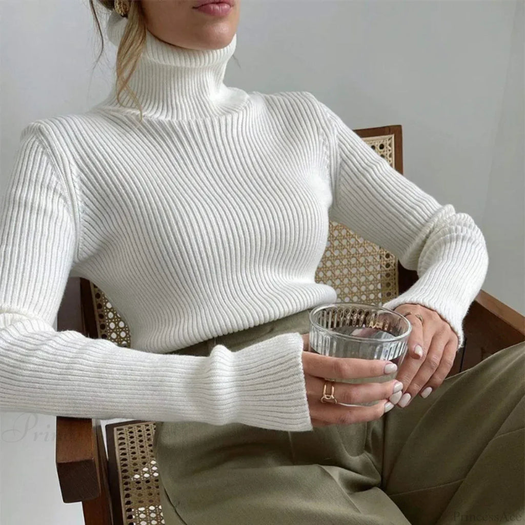 Turtleneck Slim Pullover Long Sleeve Sweater image 1