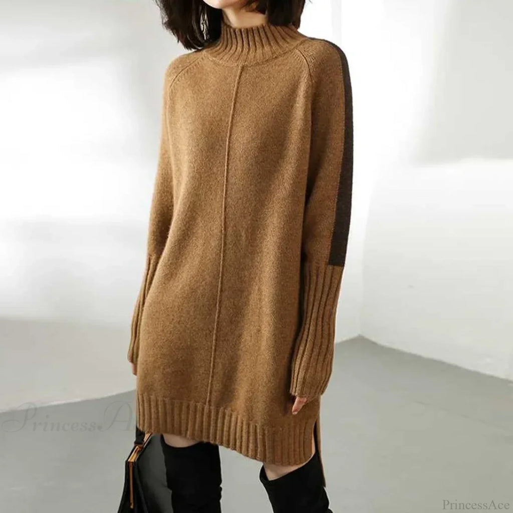 Turtleneck Wool Knit Warm Sweater image 2