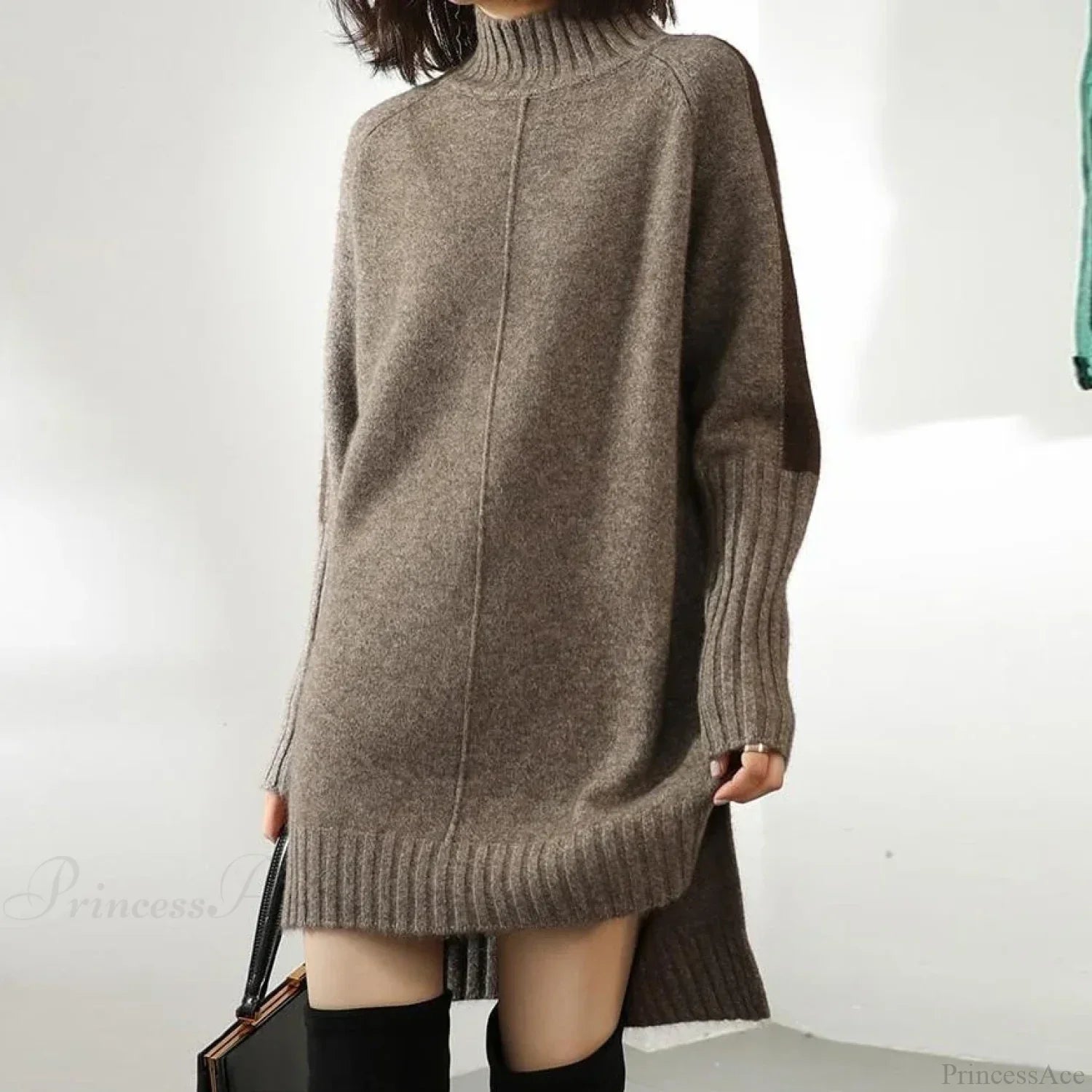 Turtleneck Wool Knit Warm Sweater image 1
