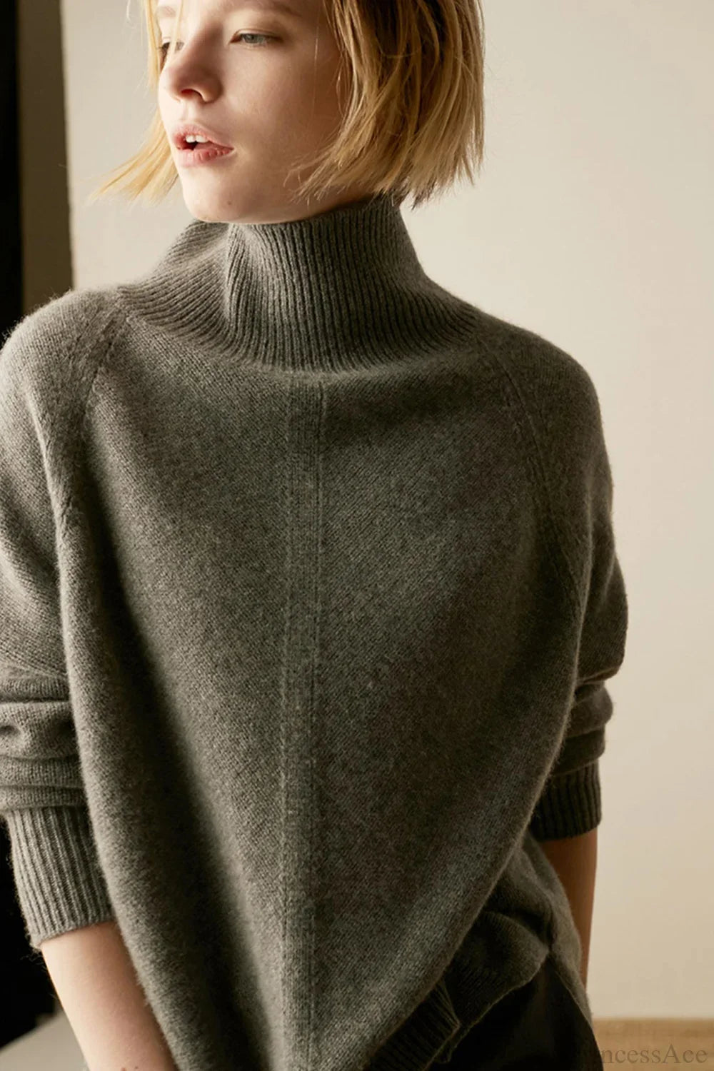 Turtleneck Wool Split Sweater image 2