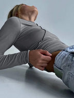 Turtleneck Y2K Long Sleeve Casual Slim Fit Knit Top image 5