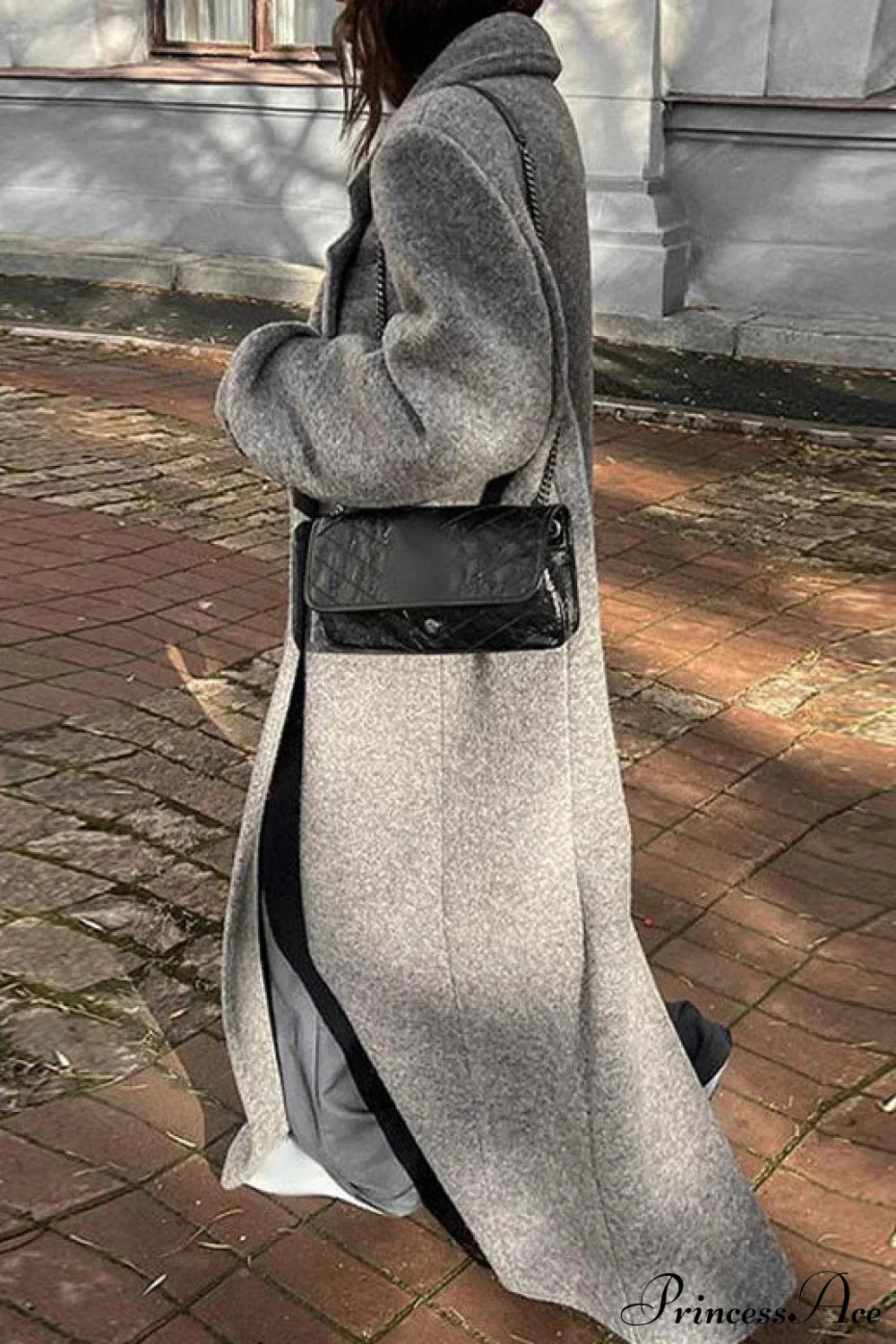 Tweed Collared Single Breasted Chic Overcoat image 2