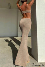 Twisted-front Backless Knit Cami Dress with Cutout image 12