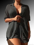 Two-Piece Hollow Out Bikini Cover Up Set image 3