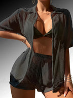 Two-Piece Hollow Out Bikini Cover Up Set image 7