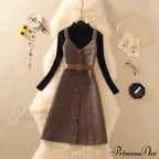Two Winter Knee-Length vestidos Autumn plus party Women Fashion Elegant wool Piece belt Gown Valentine's for With Dresses size Streetwear Gown Sweater Day image 2