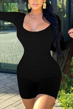 U Neck Bodycon Rompers - Long Sleeve image 4