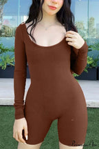 U Neck Bodycon Rompers - Long Sleeve image 8