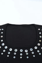U Neck Long Sleeve Hot Fitted Mini Dress image 6