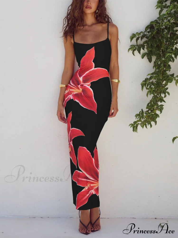 Unforgettable Abstract Floral Charming Print Maxi Dress image 2