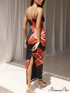Unforgettable Abstract Floral Charming Print Maxi Dress image 5