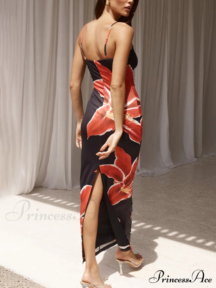 Unforgettable Abstract Floral Charming Print Maxi Dress image 5