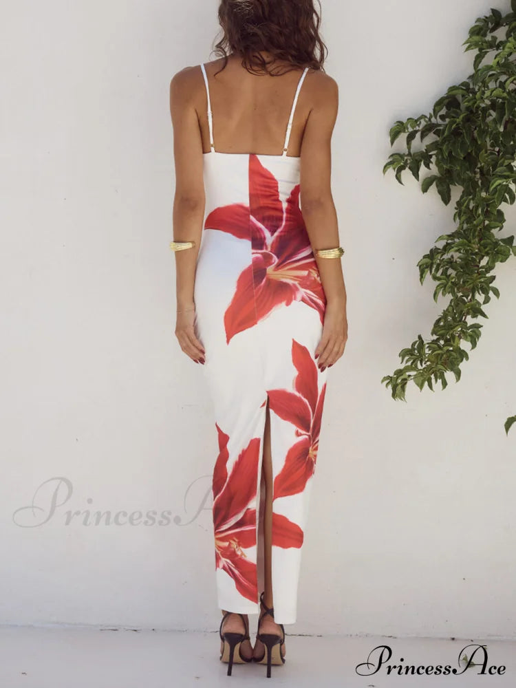 Unforgettable Abstract Floral Charming Print Maxi Dress image 4