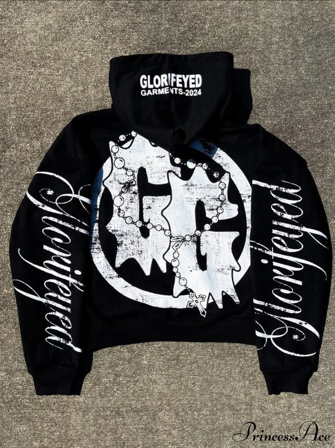 Unique Letter Print Retro Street Zip Hoodie image 2