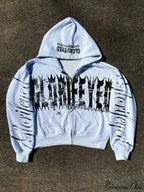 Unique Letter Print Retro Street Zip Hoodie image 4