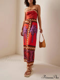 Unique Palm Tree Charming Floral Off-Shoulder Midi Dress image 1