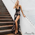 Up Split - Lace Party Halter Long Sequin Gown for Full-Length Gown Evening High with Length Sexy Women image 5