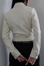 Utility Solid Color Pocket Stand Collar Waist Cinched Jacket image 4