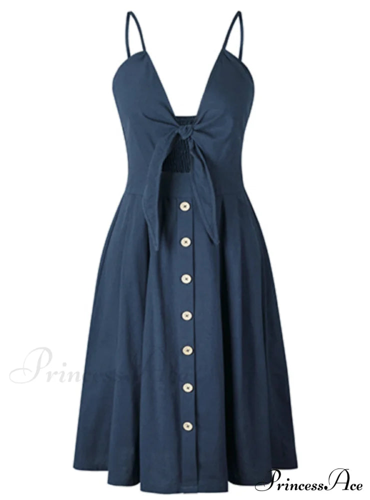 V Backless Midi Length Tunic Beach Dress image 3
