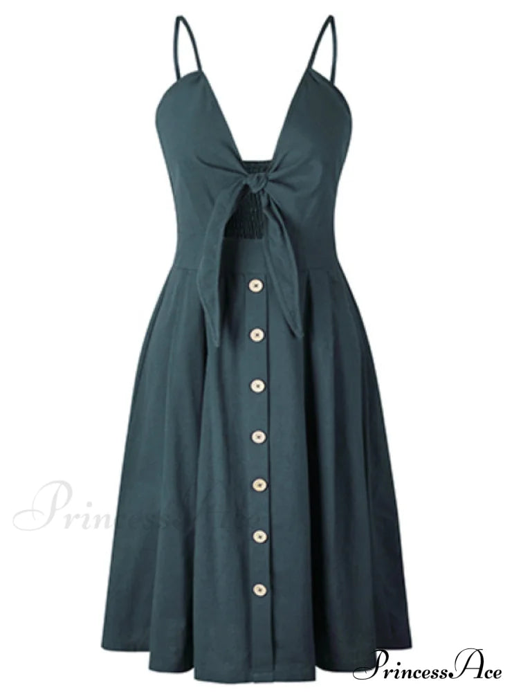 V Backless Midi Length Tunic Beach Dress image 5