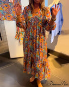 V neck A-Line Maxi Dress image 2