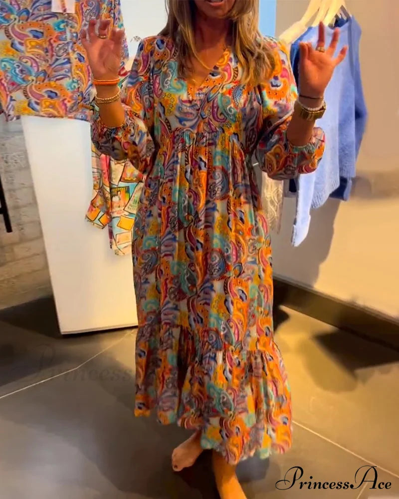 V neck A-Line Maxi Dress image 2