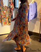 V neck A-Line Maxi Dress image 4