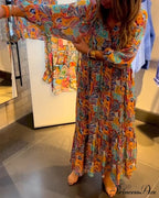 V neck A-Line Maxi Dress image 1