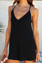 V Neck Cami Rompers with Pockets image 8