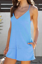 V Neck Cami Rompers with Pockets image 5