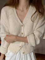 V-neck Cashmere Knit Cardigan image 1