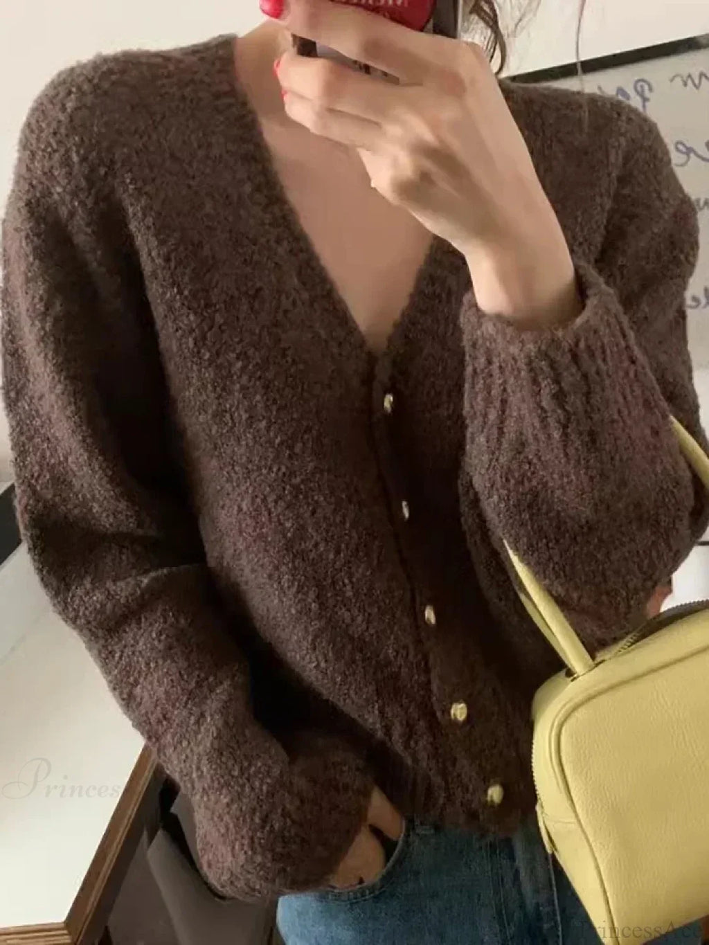 V-neck Cashmere Knit Cardigan image 2
