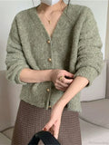 V-neck Cashmere Knit Cardigan image 3