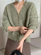 V-neck Cashmere Knit Cardigan image 3