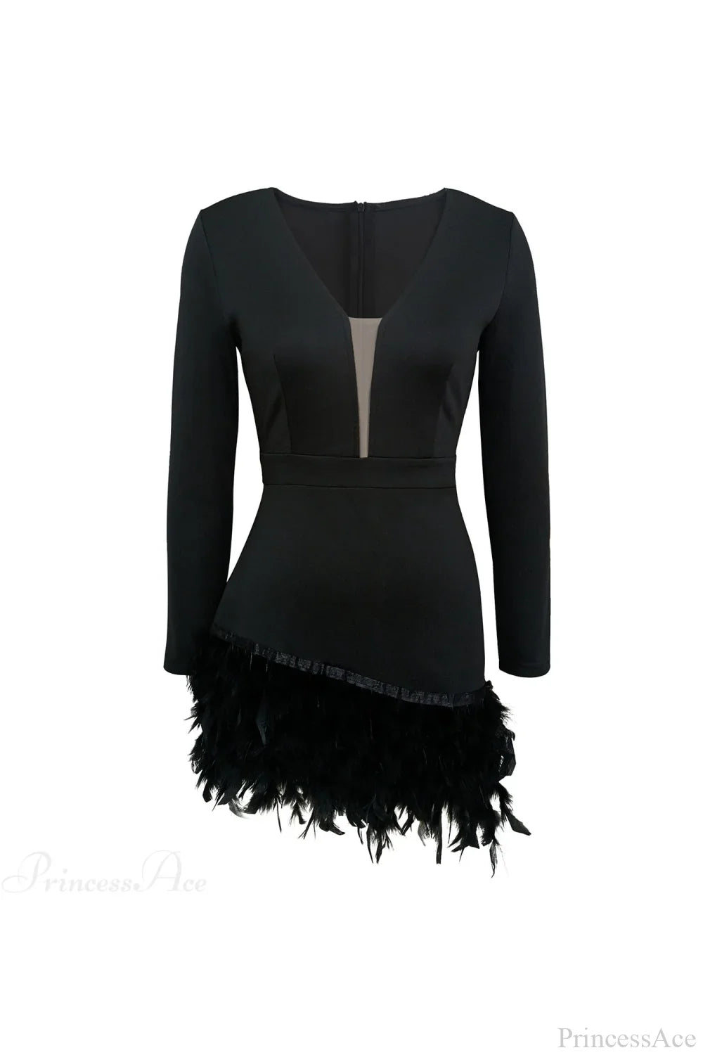 V Neck Feather Pack Mini Dress image 12